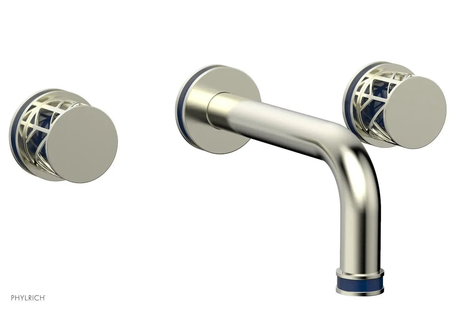 Phylrich JOLIE Wall Tub Set - Round Handles with "Navy Blue" Accents by Phylrich