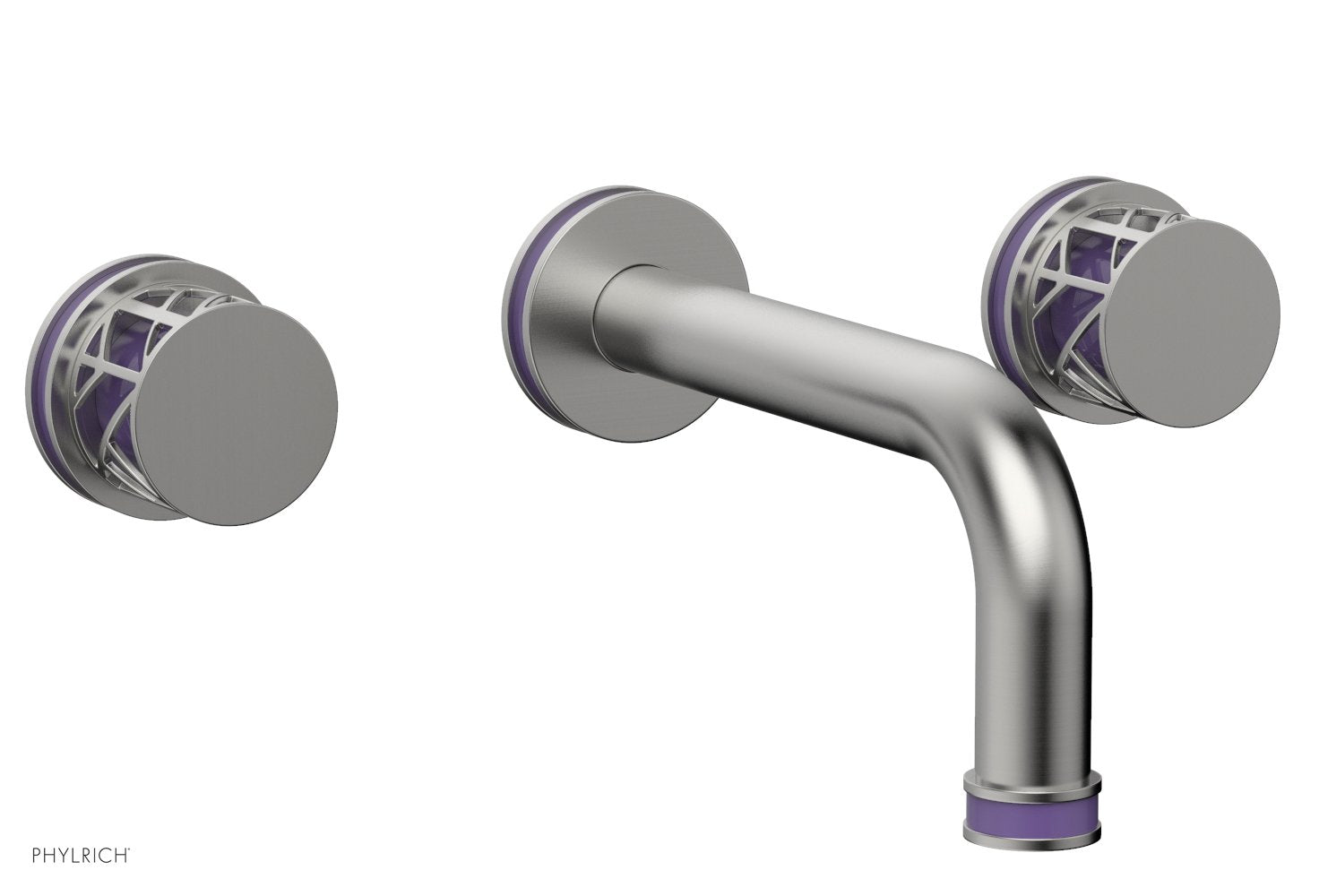 Phylrich JOLIE Wall Tub Set - Round Handles with "Purple" Accents by Phylrich