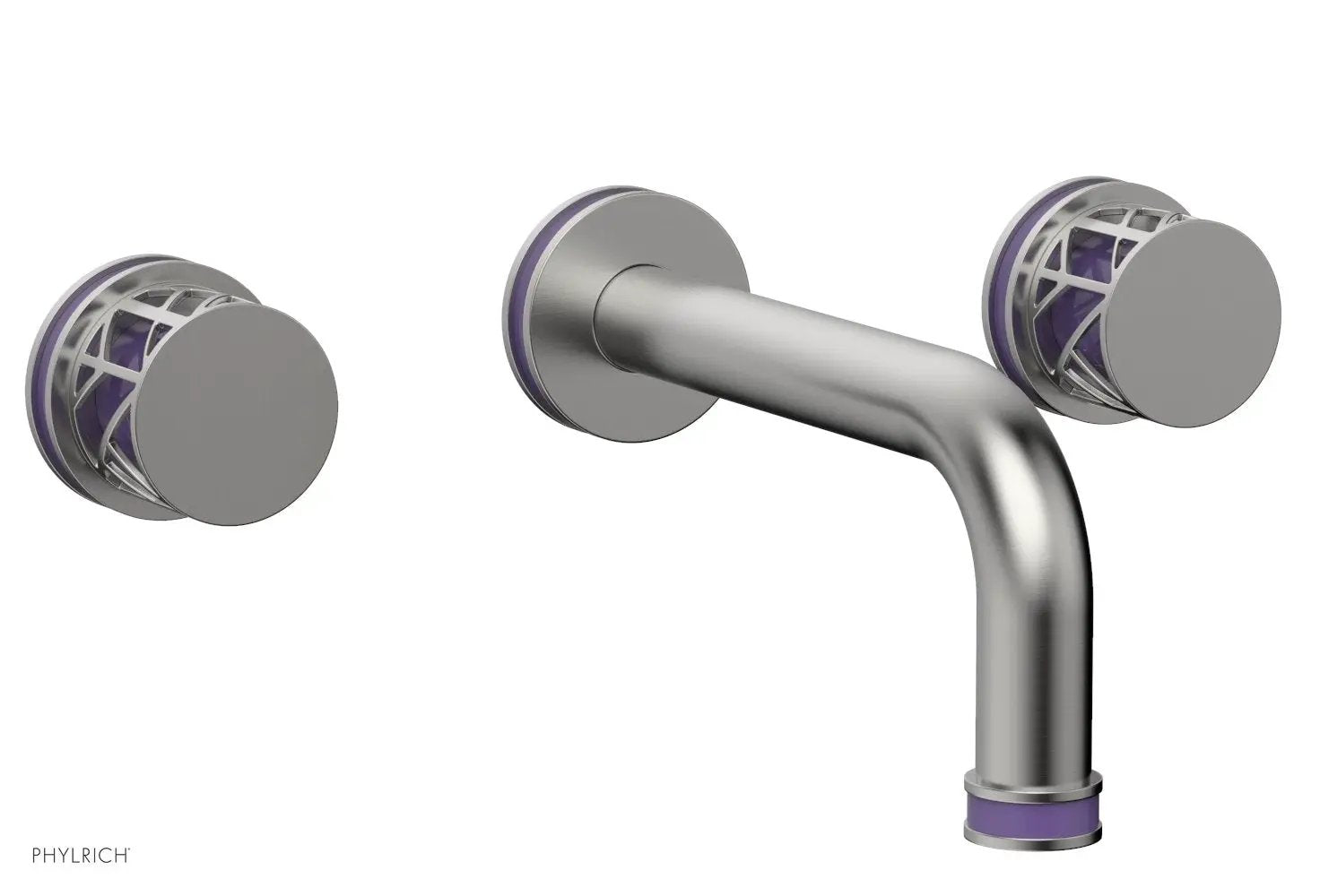 Phylrich JOLIE Wall Lavatory Set - Round Handles with "Purple" Accents by Phylrich