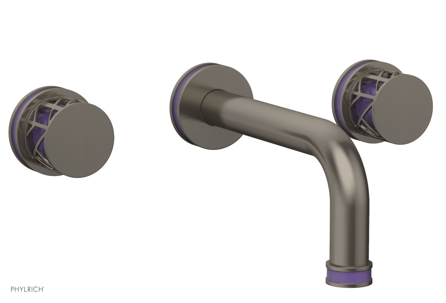 Phylrich JOLIE Wall Tub Set - Round Handles with "Purple" Accents by Phylrich