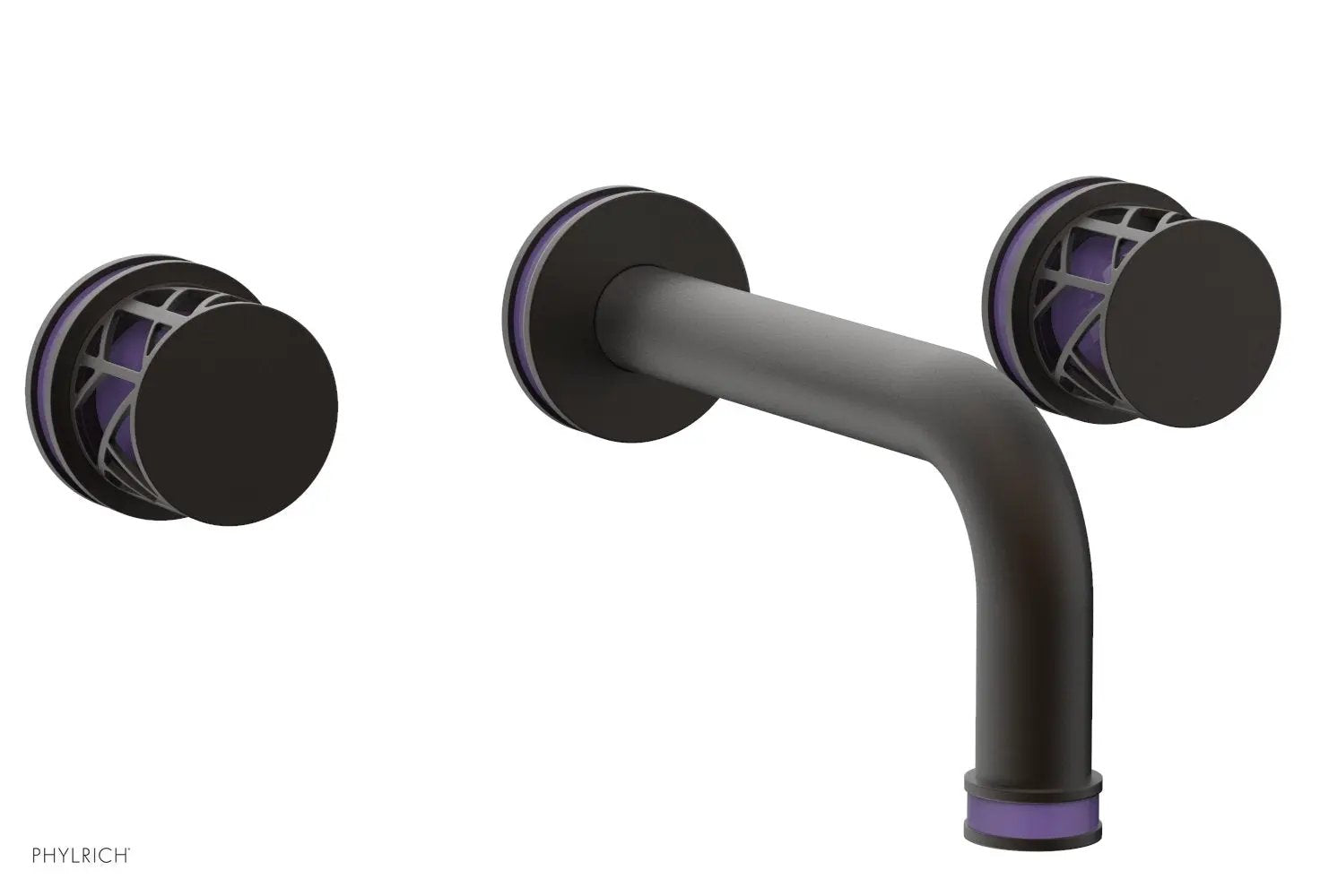 Phylrich JOLIE Wall Tub Set - Round Handles with "Purple" Accents by Phylrich