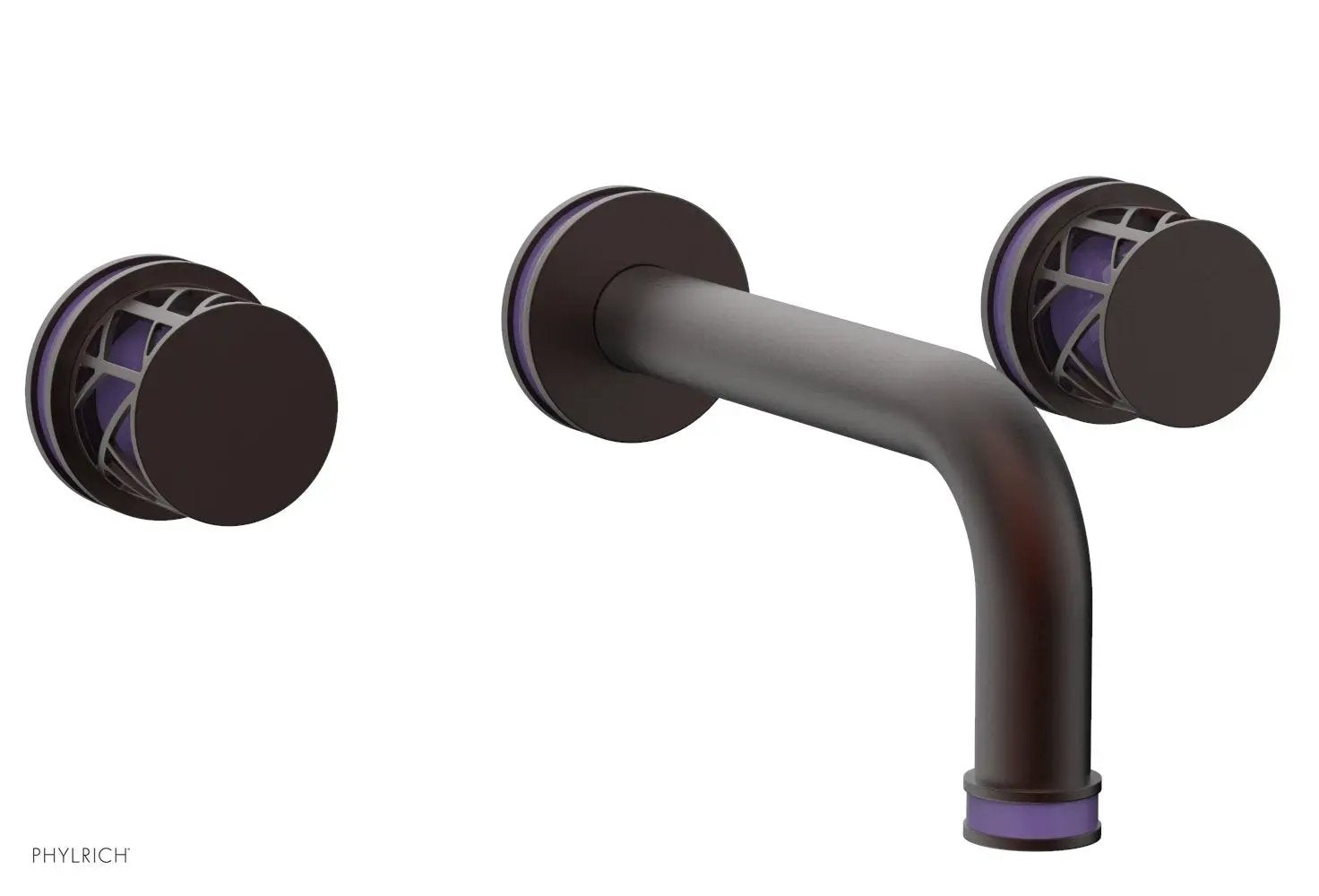 Phylrich JOLIE Wall Lavatory Set - Round Handles with "Purple" Accents by Phylrich