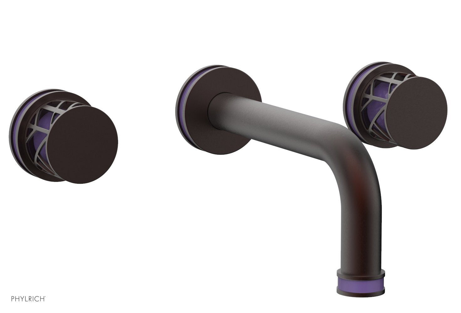 Phylrich JOLIE Wall Tub Set - Round Handles with "Purple" Accents by Phylrich