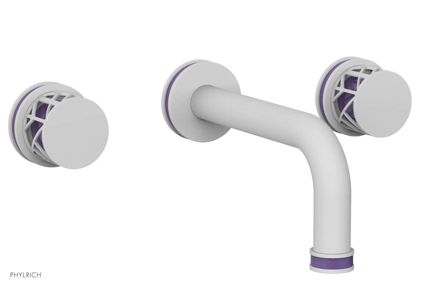 Phylrich JOLIE Wall Tub Set - Round Handles with "Purple" Accents by Phylrich