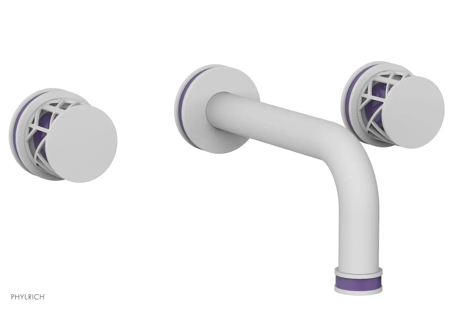 Phylrich JOLIE Wall Lavatory Set - Round Handles with "Purple" Accents by Phylrich