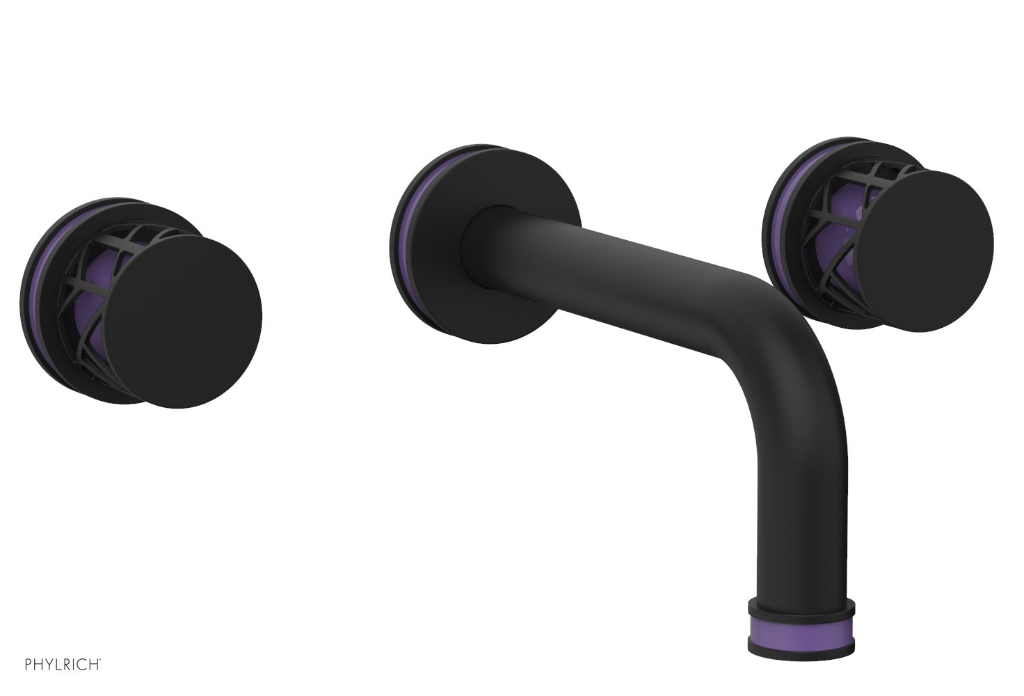 Phylrich JOLIE Wall Tub Set - Round Handles with "Purple" Accents by Phylrich