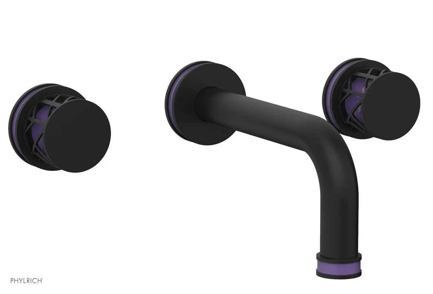 Phylrich JOLIE Wall Lavatory Set - Round Handles with "Purple" Accents by Phylrich
