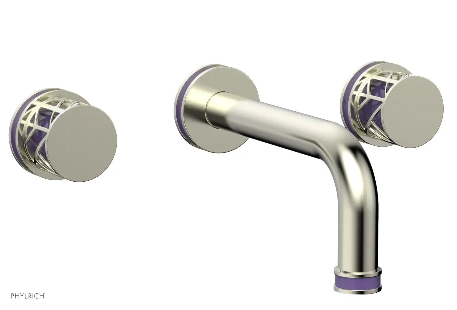 Phylrich JOLIE Wall Tub Set - Round Handles with "Purple" Accents by Phylrich