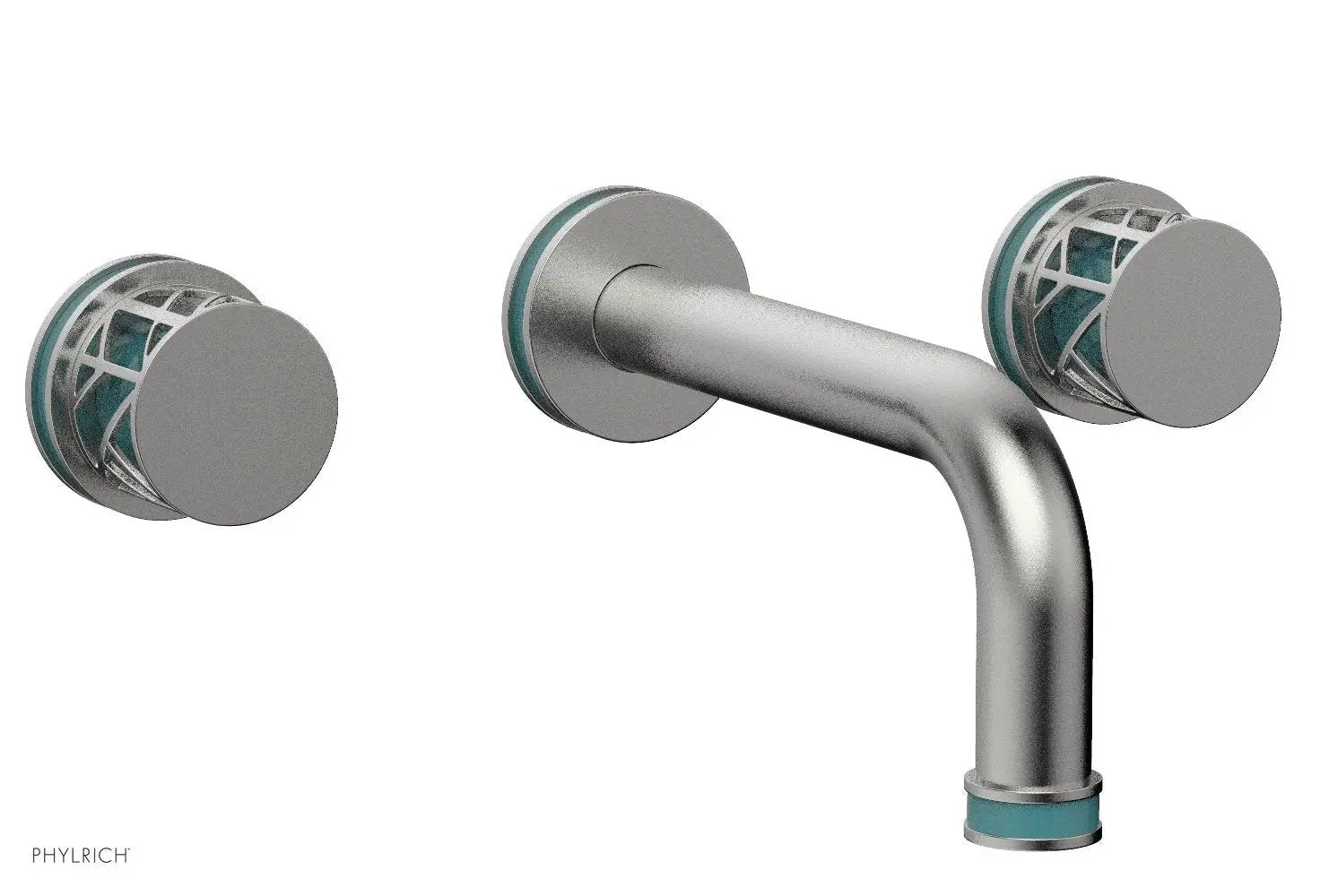 Phylrich JOLIE Wall Tub Set - Round Handles with "Turquoise" Accents by Phylrich
