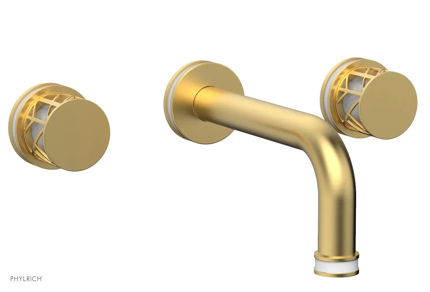 Phylrich JOLIE Wall Tub Set - Round Handles with "White" Accents by Phylrich