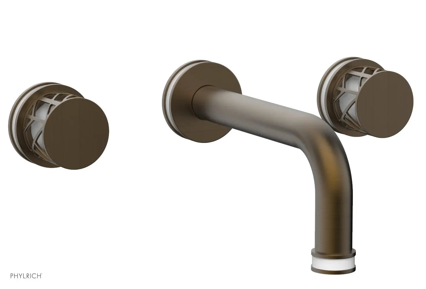 Phylrich JOLIE Wall Lavatory Set - Round Handles with "White" Accents by Phylrich