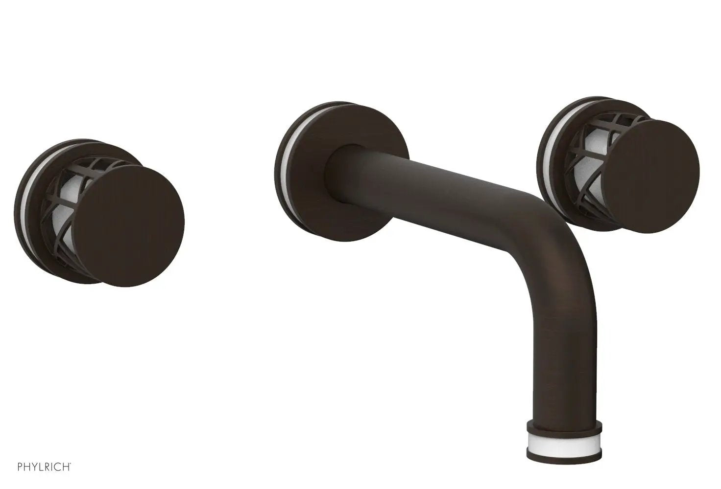 Phylrich JOLIE Wall Lavatory Set - Round Handles with "White" Accents by Phylrich