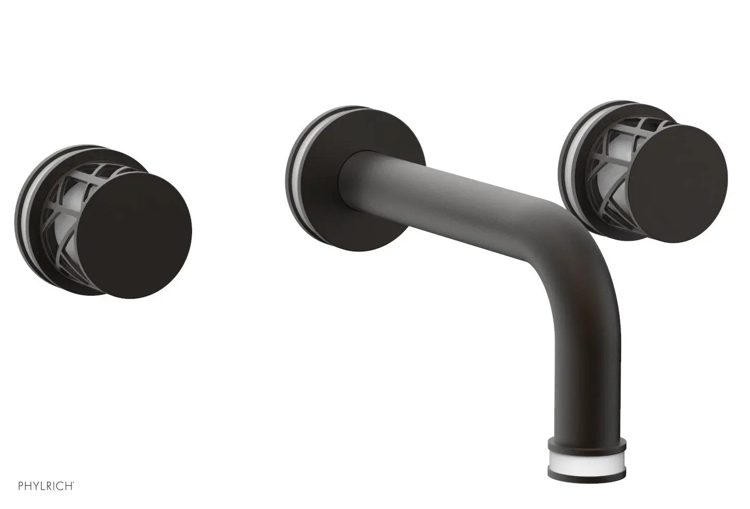 Phylrich JOLIE Wall Lavatory Set - Round Handles with "White" Accents by Phylrich