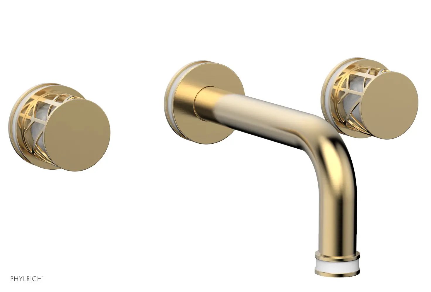 Phylrich JOLIE Wall Lavatory Set - Round Handles with "White" Accents by Phylrich