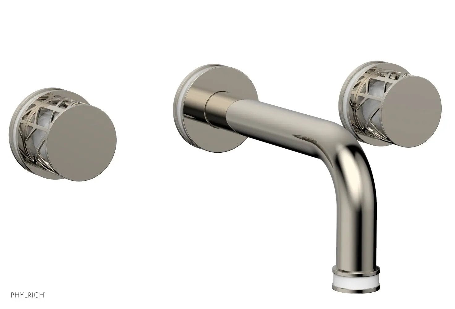 Phylrich JOLIE Wall Lavatory Set - Round Handles with "White" Accents by Phylrich