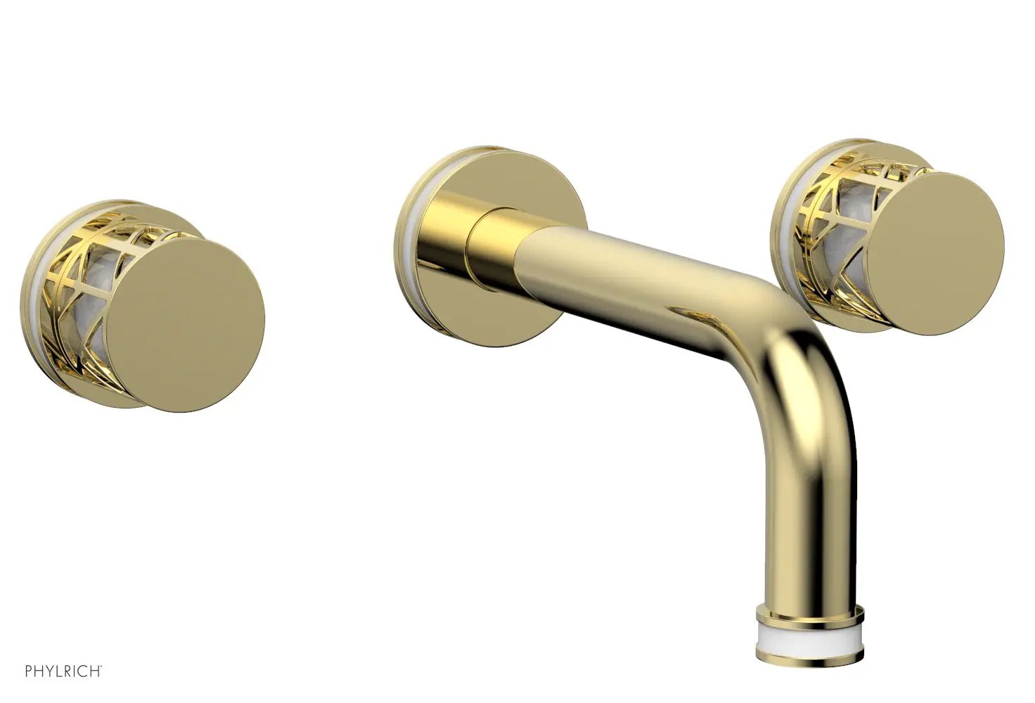 Phylrich JOLIE Wall Lavatory Set - Round Handles with "White" Accents by Phylrich