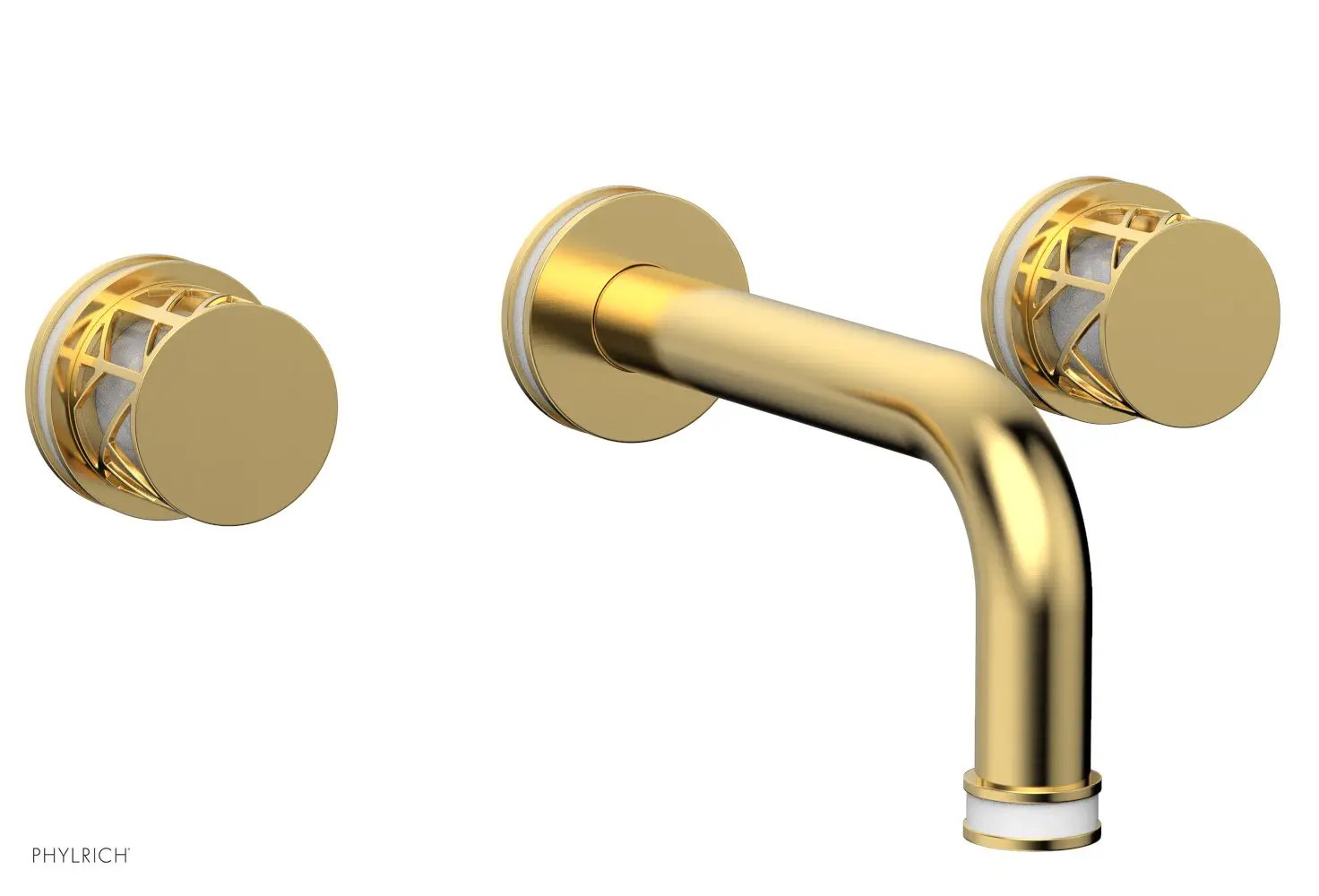 Phylrich JOLIE Wall Lavatory Set - Round Handles with "White" Accents by Phylrich