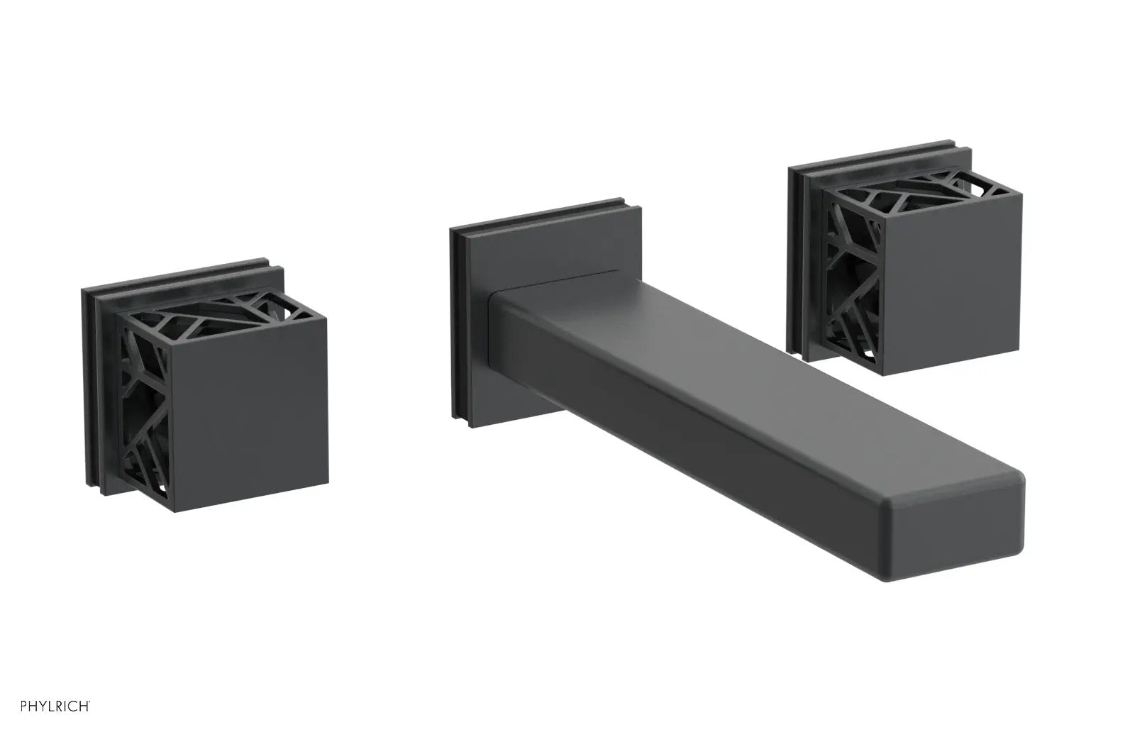 Phylrich JOLIE Wall Tub Set - Square Handles with "Black" Accents by Phylrich