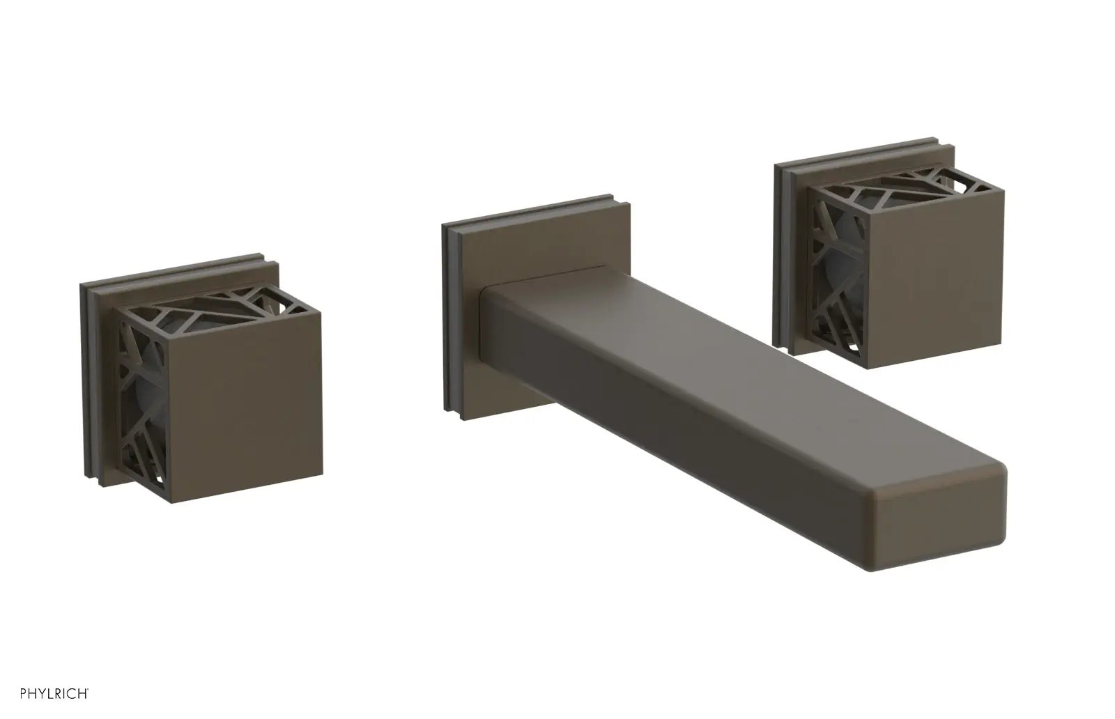Phylrich JOLIE Wall Lavatory Set - Square Handles with "Grey" Accents by Phylrich