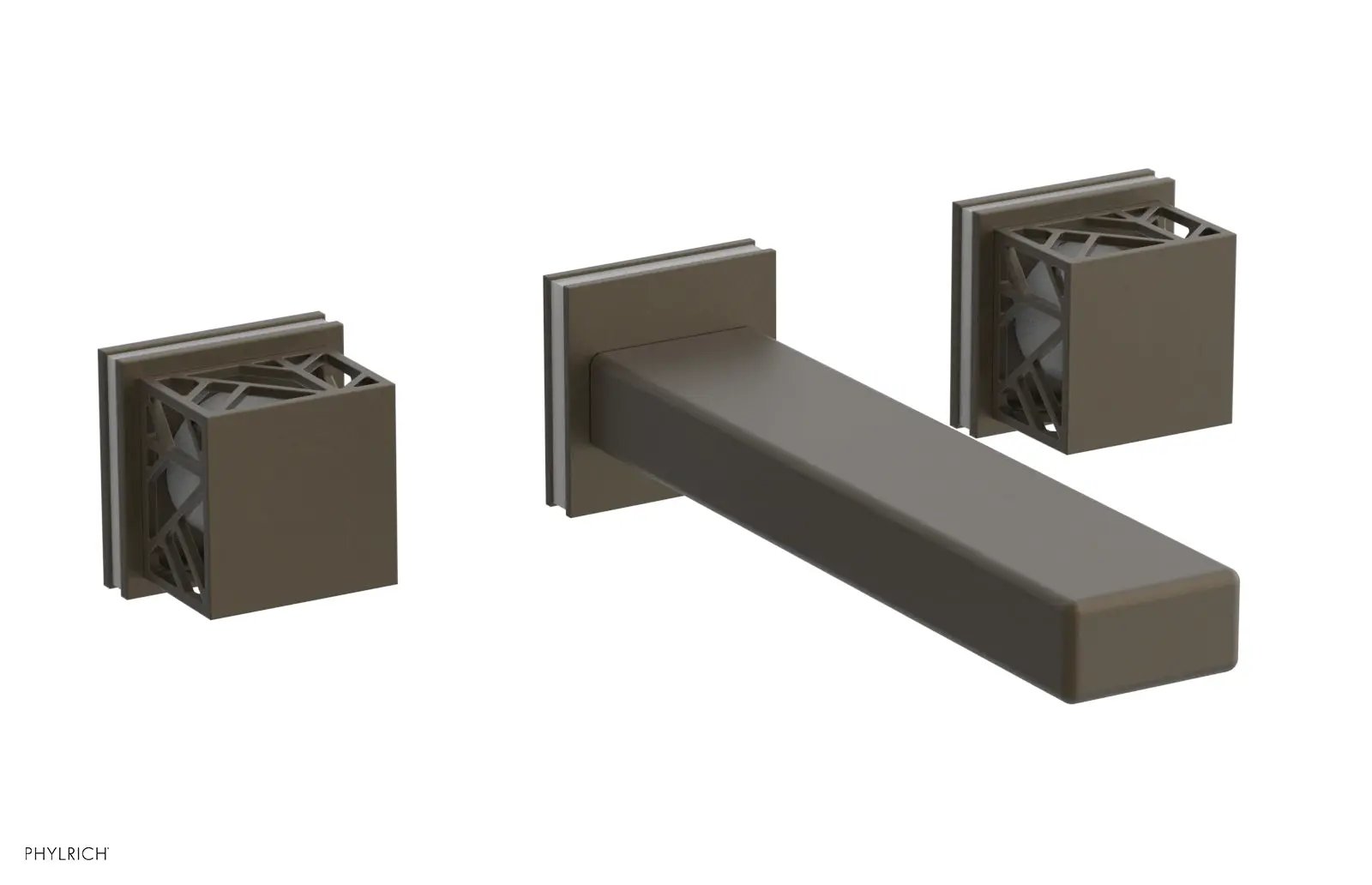 Phylrich JOLIE Wall Tub Set - Square Handles with "White" Accents by Phylrich