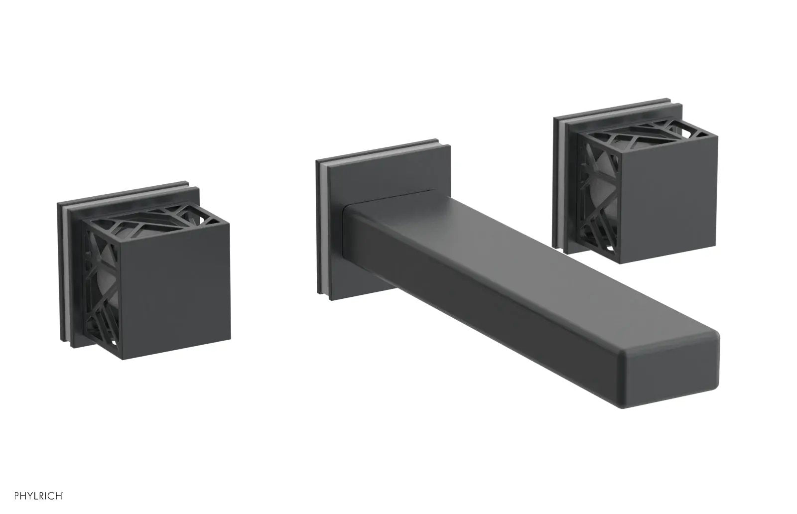 Phylrich JOLIE Wall Lavatory Set - Square Handles with "White" Accents by Phylrich