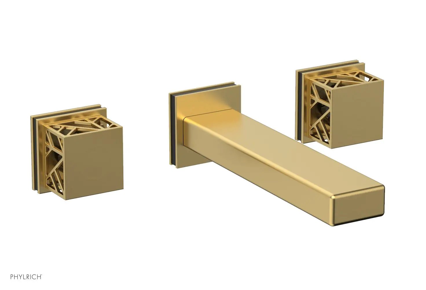 Phylrich JOLIE Wall Tub Set - Square Handles with "Black" Accents by Phylrich