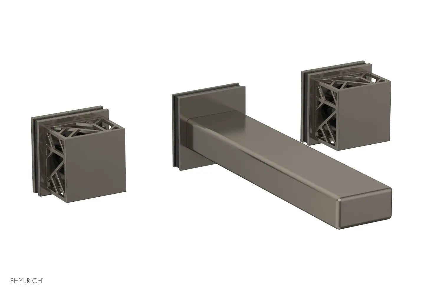 Phylrich JOLIE Wall Tub Set - Square Handles with "Black" Accents by Phylrich