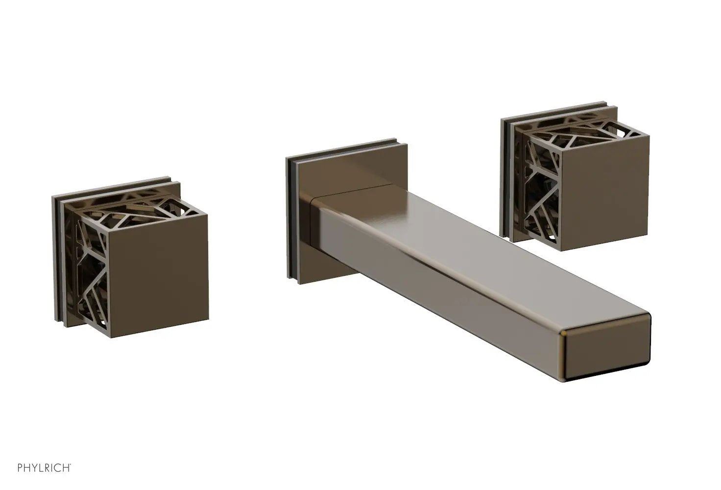 Phylrich JOLIE Wall Tub Set - Square Handles with "Black" Accents by Phylrich