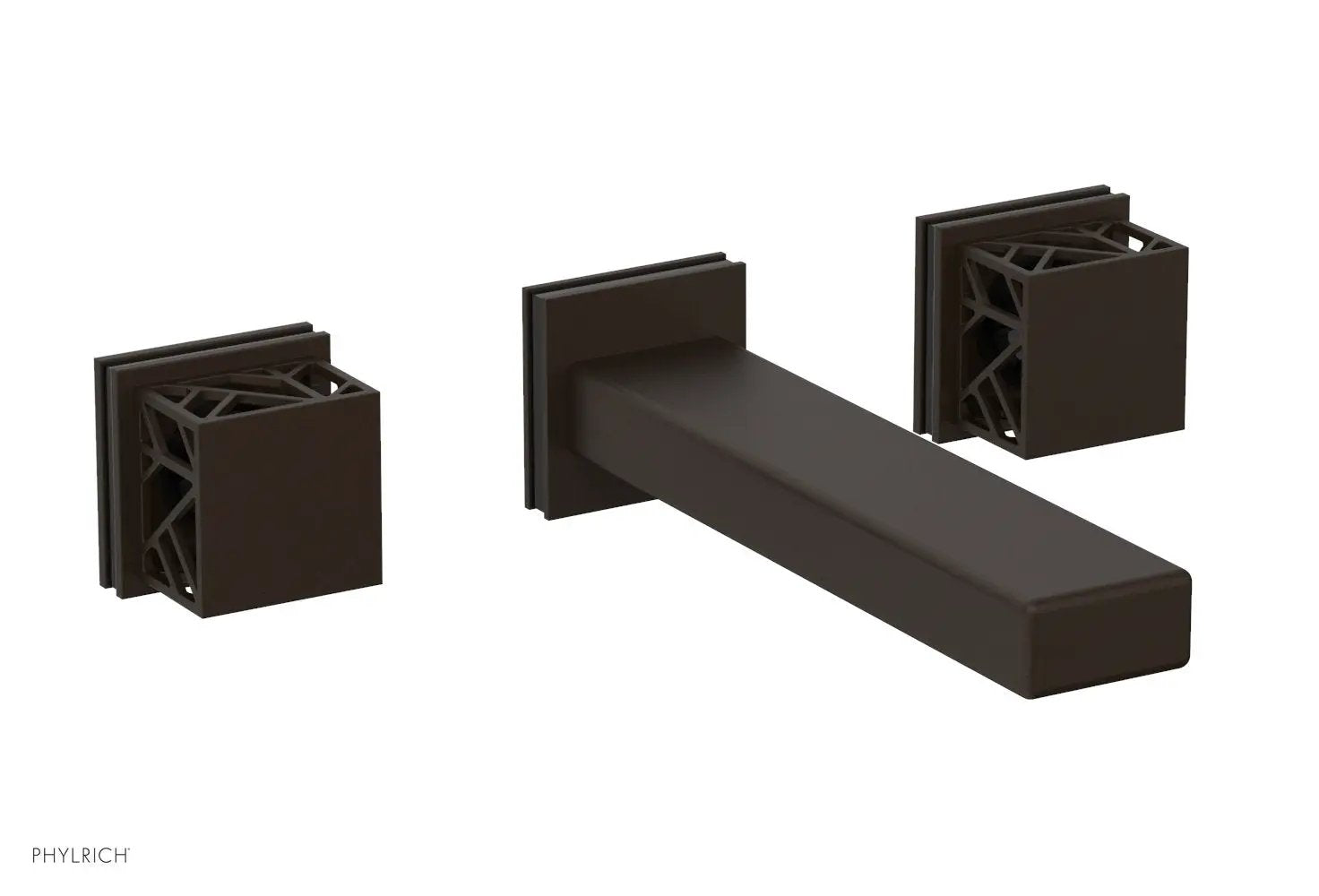 Phylrich JOLIE Wall Tub Set - Square Handles with "Black" Accents by Phylrich