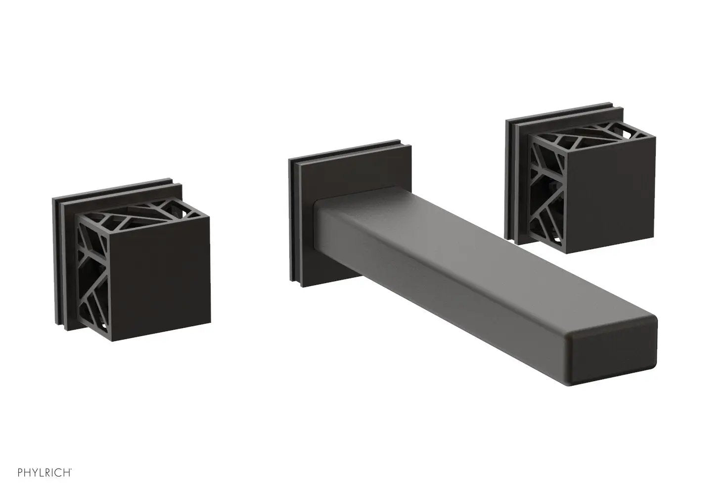 Phylrich JOLIE Wall Tub Set - Square Handles with "Black" Accents by Phylrich