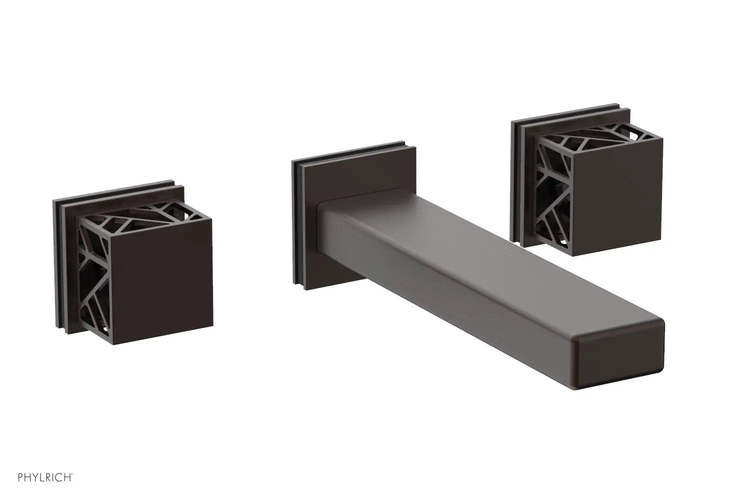 Phylrich JOLIE Wall Tub Set - Square Handles with "Black" Accents by Phylrich