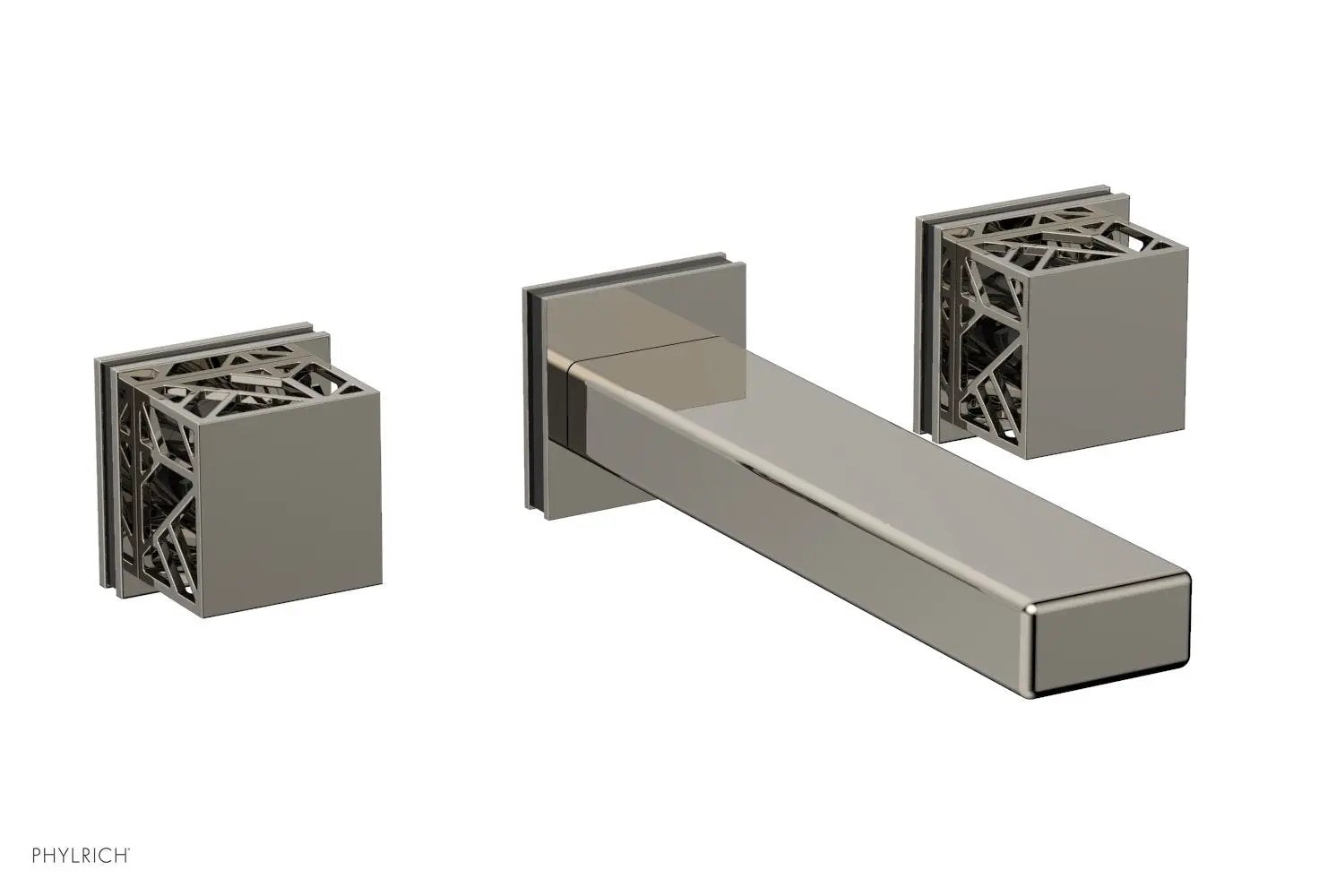 Phylrich JOLIE Wall Tub Set - Square Handles with "Black" Accents by Phylrich