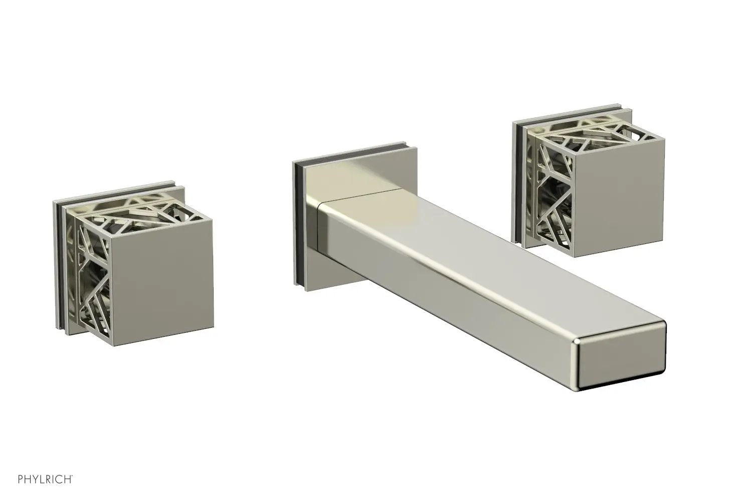 Phylrich JOLIE Wall Tub Set - Square Handles with "Black" Accents by Phylrich