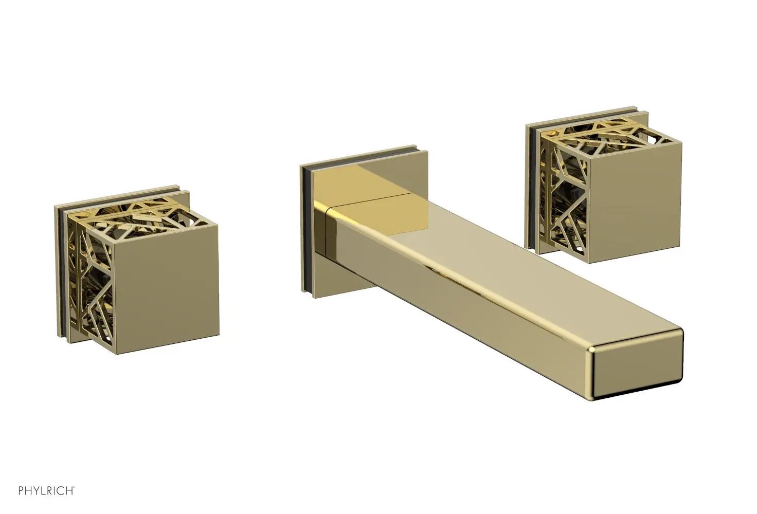 Phylrich JOLIE Wall Tub Set - Square Handles with "Black" Accents by Phylrich