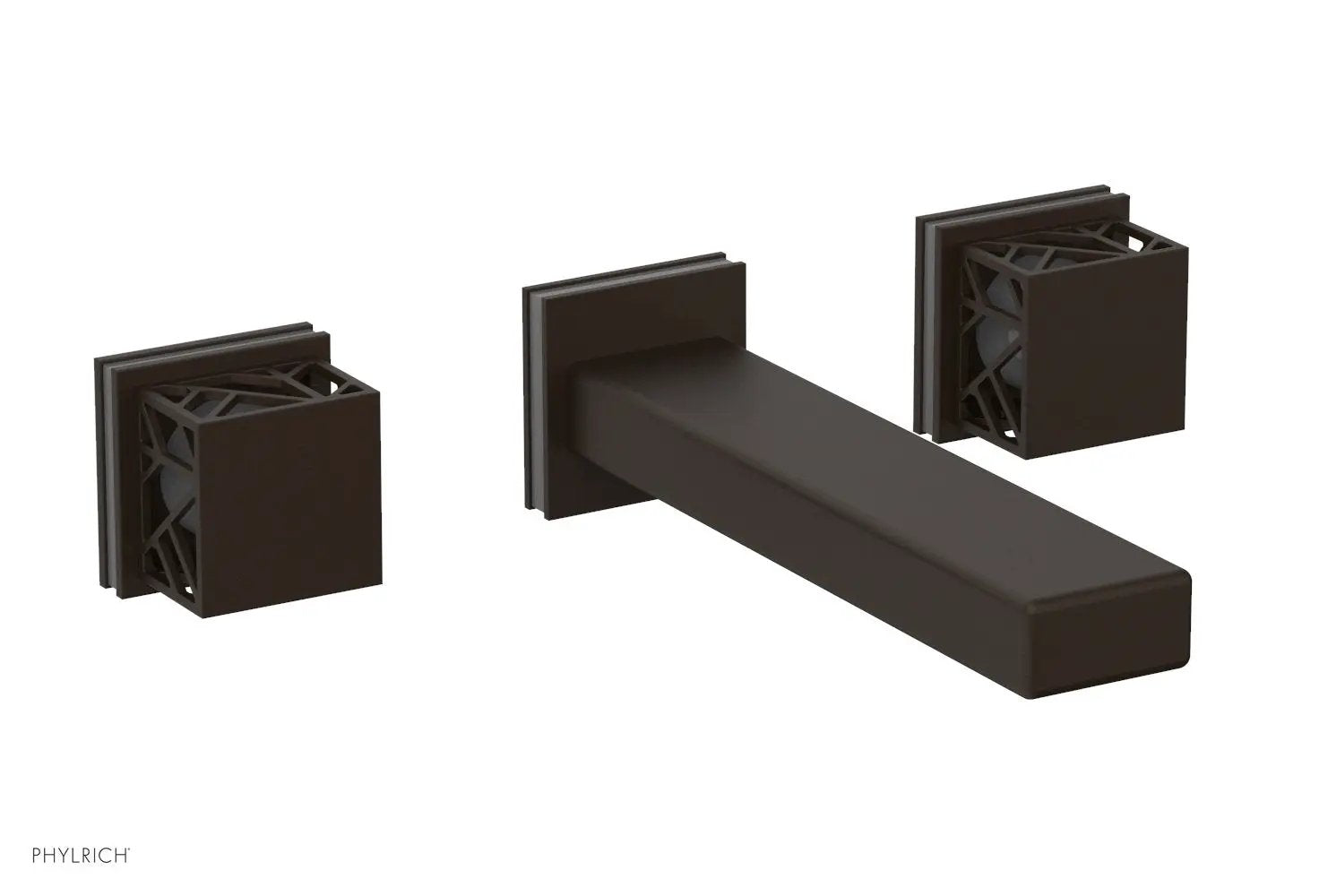 Phylrich JOLIE Wall Tub Set - Square Handles with "Grey" Accents by Phylrich