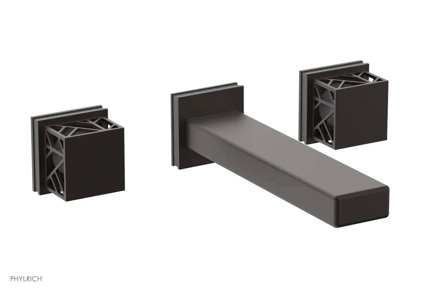 Phylrich JOLIE Wall Lavatory Set - Square Handles with "Grey" Accents by Phylrich
