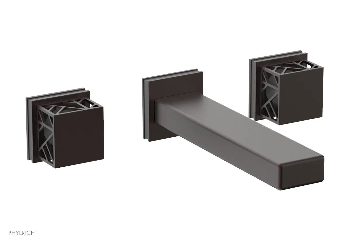 Phylrich JOLIE Wall Tub Set - Square Handles with "Grey" Accents by Phylrich