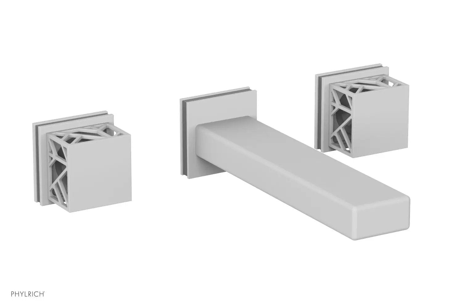 Phylrich JOLIE Wall Lavatory Set - Square Handles with "Grey" Accents by Phylrich