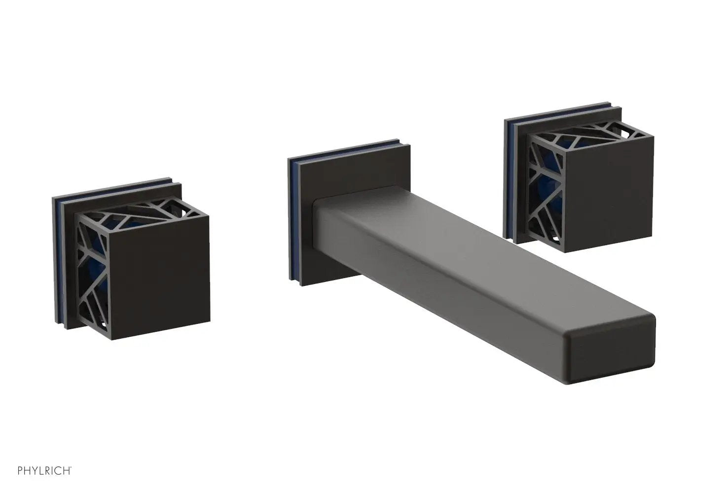 Phylrich JOLIE Wall Lavatory Set - Square Handles with "Navy blue" Accents by Phylrich