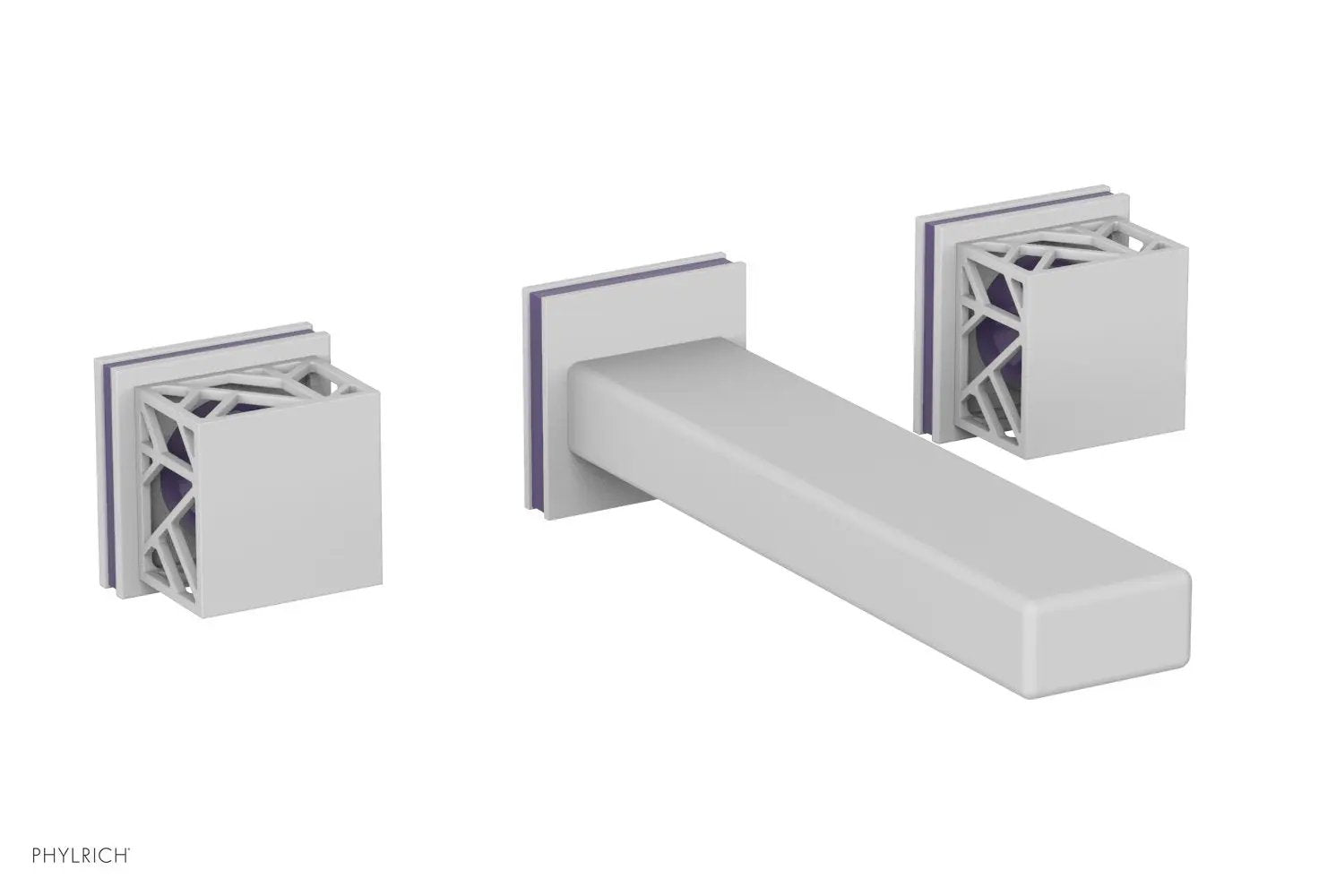 Phylrich JOLIE Wall Lavatory Set - Square Handles with "Purple" Accents by Phylrich