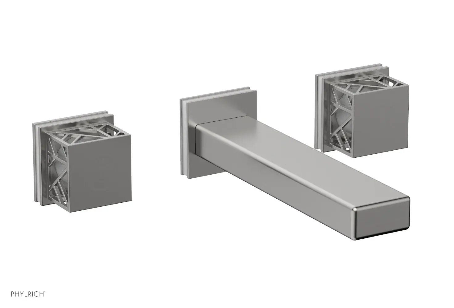 Phylrich JOLIE Wall Tub Set - Square Handles with "White" Accents by Phylrich