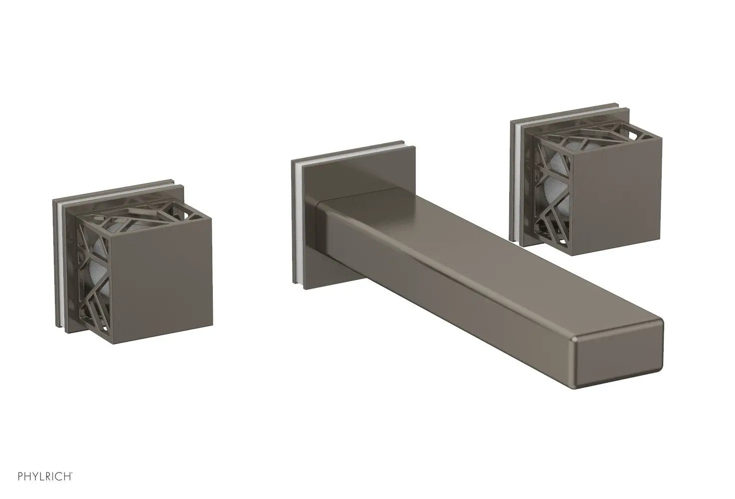 Phylrich JOLIE Wall Lavatory Set - Square Handles with "White" Accents by Phylrich
