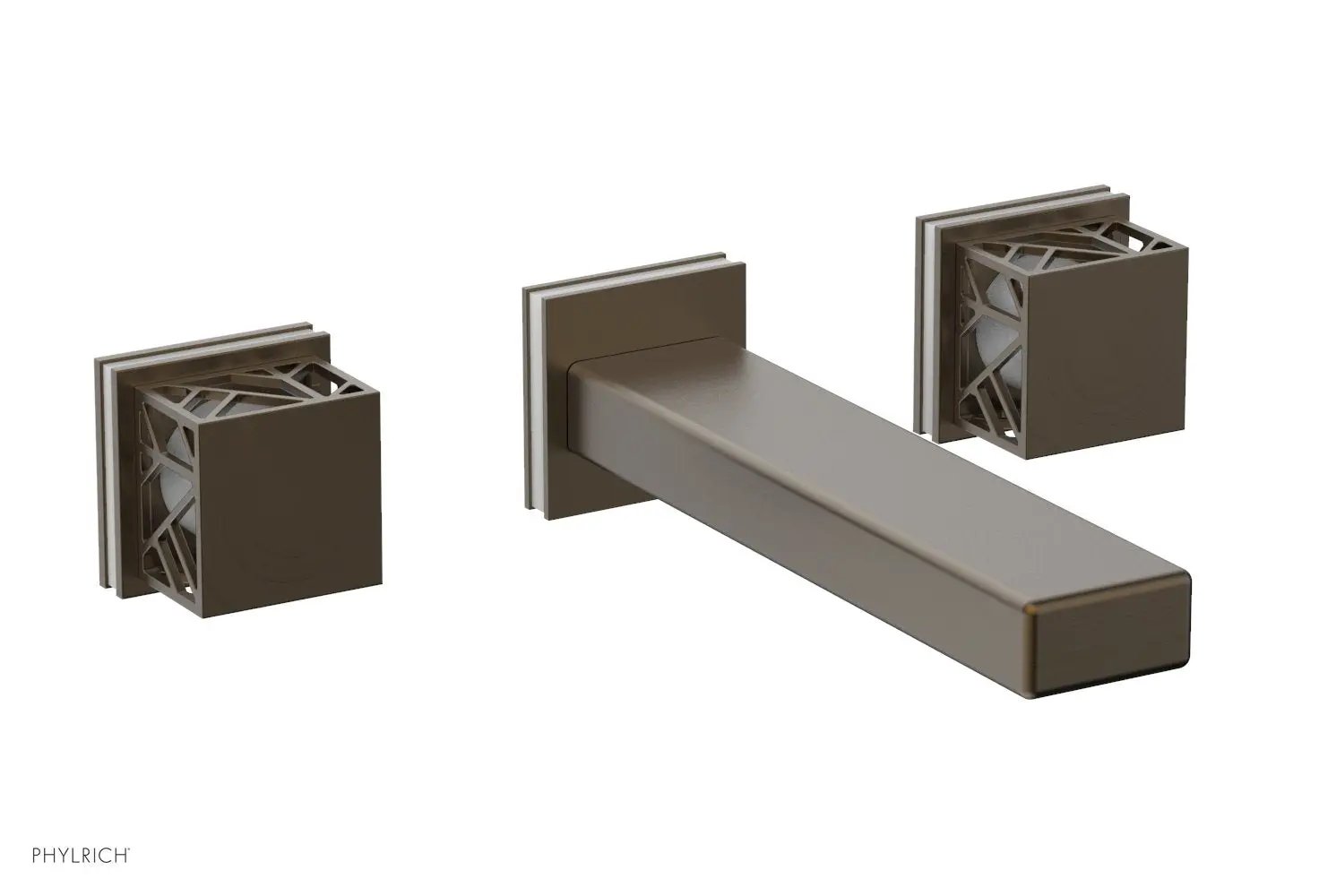 Phylrich JOLIE Wall Lavatory Set - Square Handles with "White" Accents by Phylrich