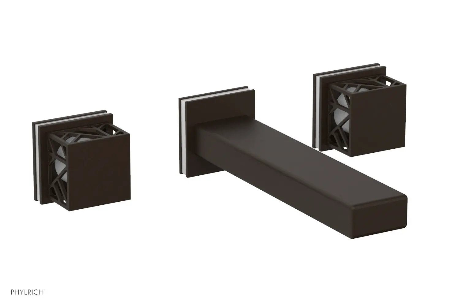 Phylrich JOLIE Wall Tub Set - Square Handles with "White" Accents by Phylrich