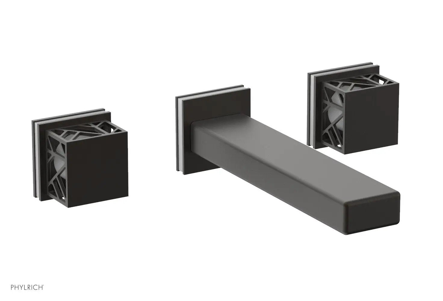 Phylrich JOLIE Wall Lavatory Set - Square Handles with "White" Accents by Phylrich