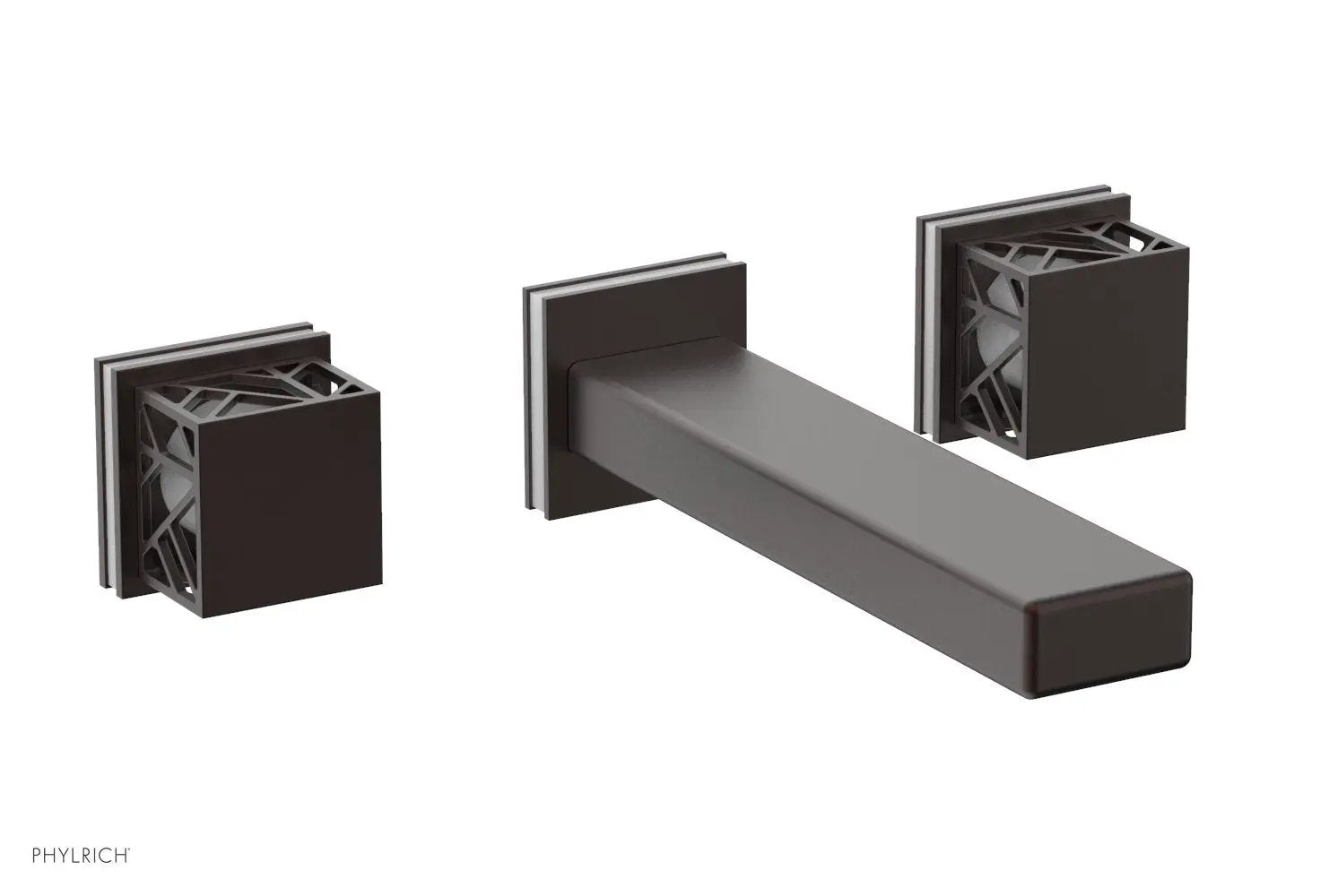 Phylrich JOLIE Wall Tub Set - Square Handles with "White" Accents by Phylrich