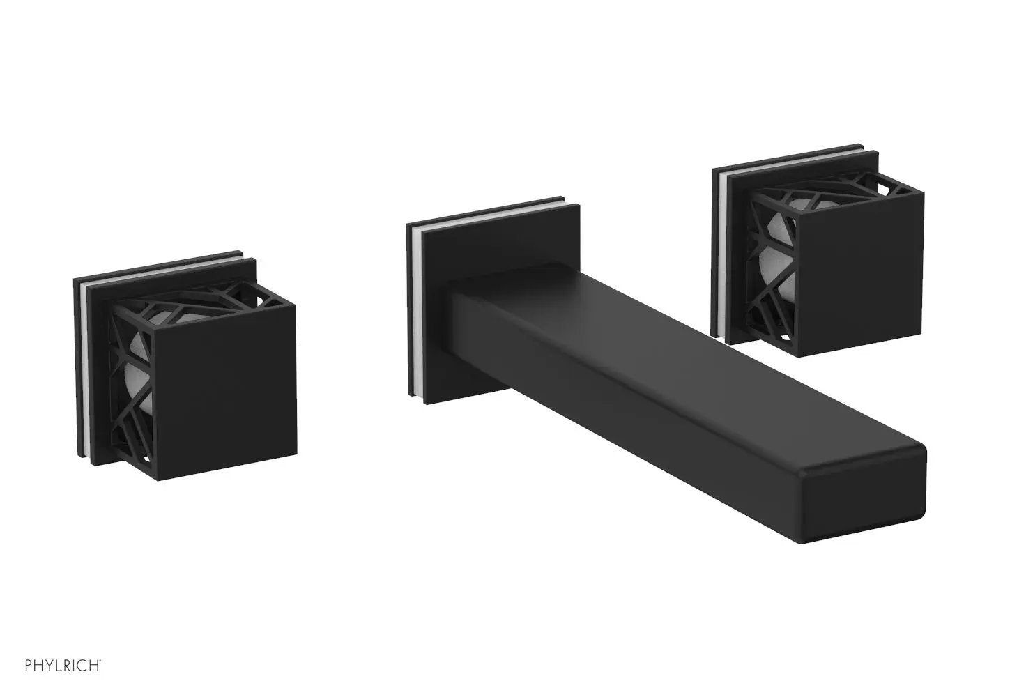 Phylrich JOLIE Wall Tub Set - Square Handles with "White" Accents by Phylrich