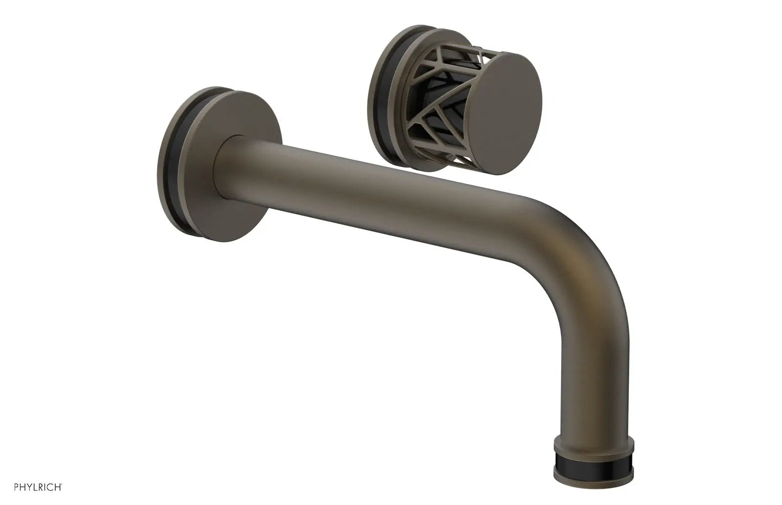 Phylrich JOLIE Single Handle Wall Lavatory Set - Round Handle "Black" Accents by Phylrich