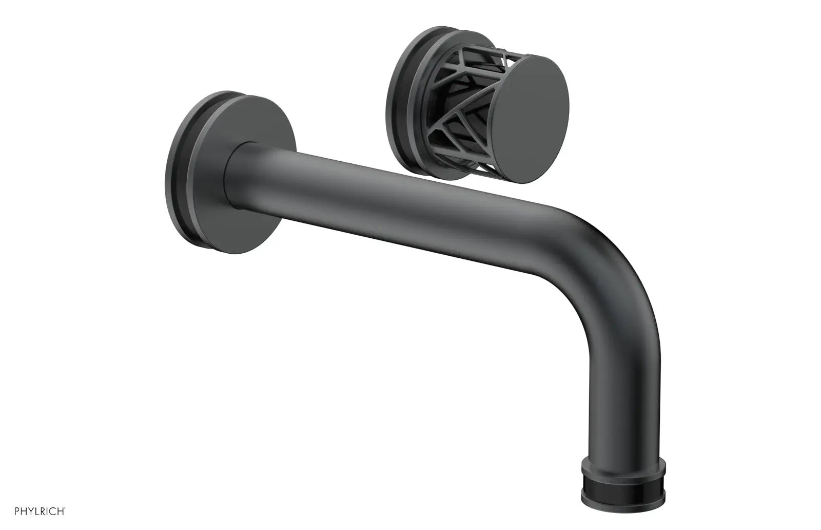 Phylrich JOLIE Single Handle Wall Lavatory Set - Round Handle "Black" Accents by Phylrich