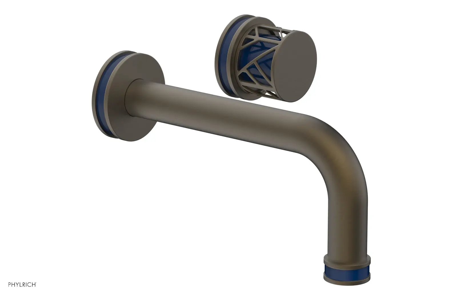 Phylrich JOLIE Single Handle Wall Lavatory Set - Round Handle "Navy Blue" Accents by Phylrich